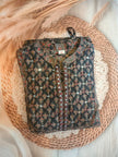 BLACK FLORAL PRINTED COTTON 3 PCS SET