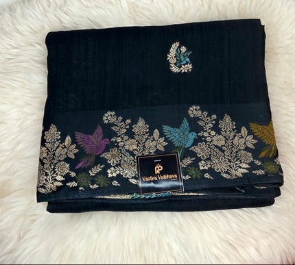 Viscose Disigner saree-Black