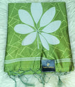 Semi Chanderi Saree- Olive Green