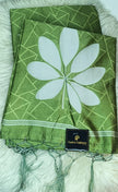 Semi Chanderi Saree- Olive Green