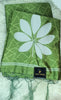 Semi Chanderi Saree- Olive Green