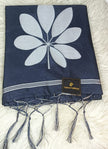 Semi Chanderi Saree- Navy Blue