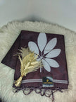 Semi Chanderi Saree- Rich Wine Brown