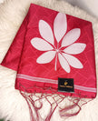 Semi Chanderi Saree- Crimson Red
