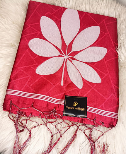 Semi Chanderi Saree- Crimson Red