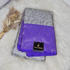 Pure Kanchipuram Silk Saree – Elegant Silver Grey With Royal Purple Contrast