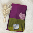 Pure Kanchipuram Silk Saree – Plum Purple With Olive Green