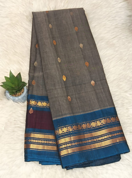 Pure Gadwal Butta  Silk - Gray