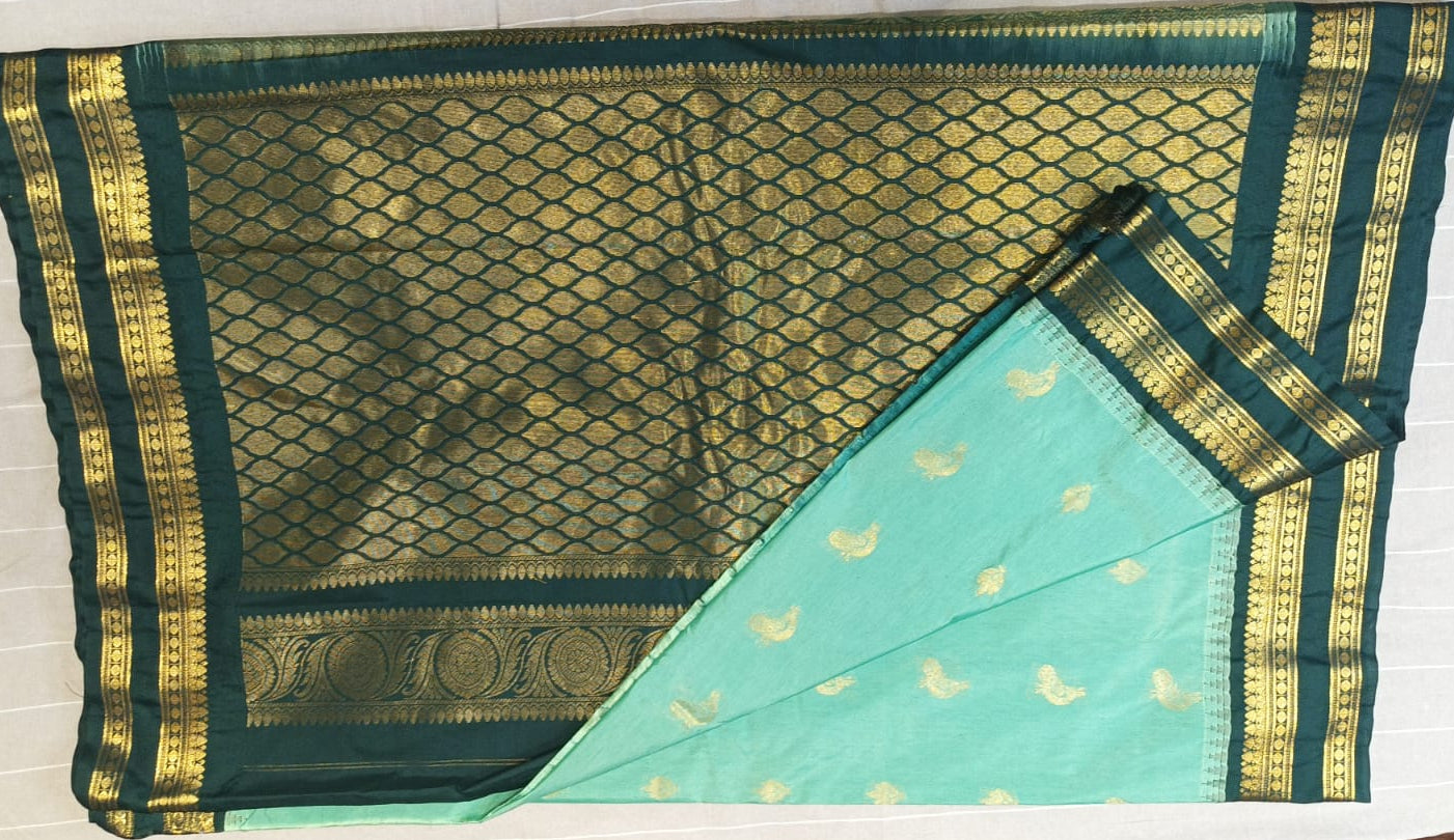 Pure Gadwal Seco silk- Light Green