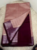 Pure Chiniya Silk Saree - ONION PINK & BROWN