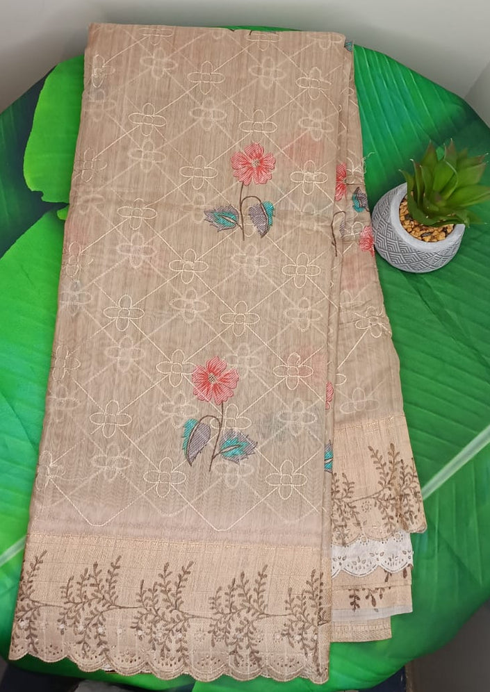 Cotton Silver Sparkle Saree
