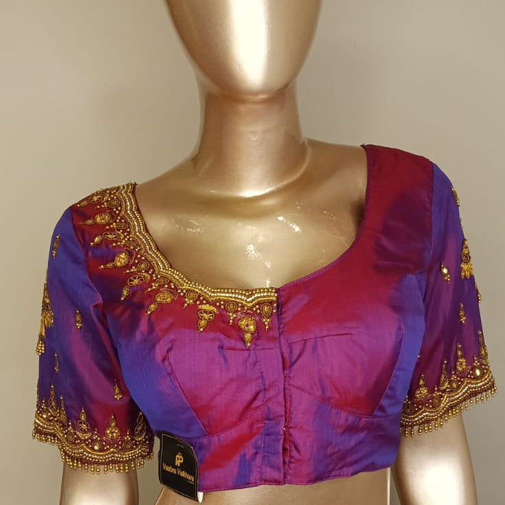 Hand Work Silk Blouse-AUOB