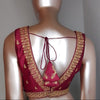 Raw Silk Thread Work V-Neck Blouse