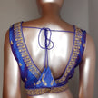 Raw Silk Thread Work V-Neck Blouse
