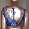 Raw Silk Thread Work V-Neck Blouse