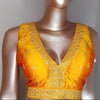 Raw Silk Thread Work V-Neck Blouse