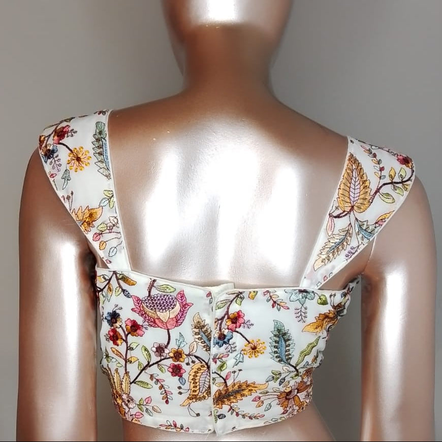 Natural Crepe Floral Blouse