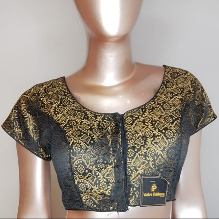 Black & Gold Brocade Blouse
