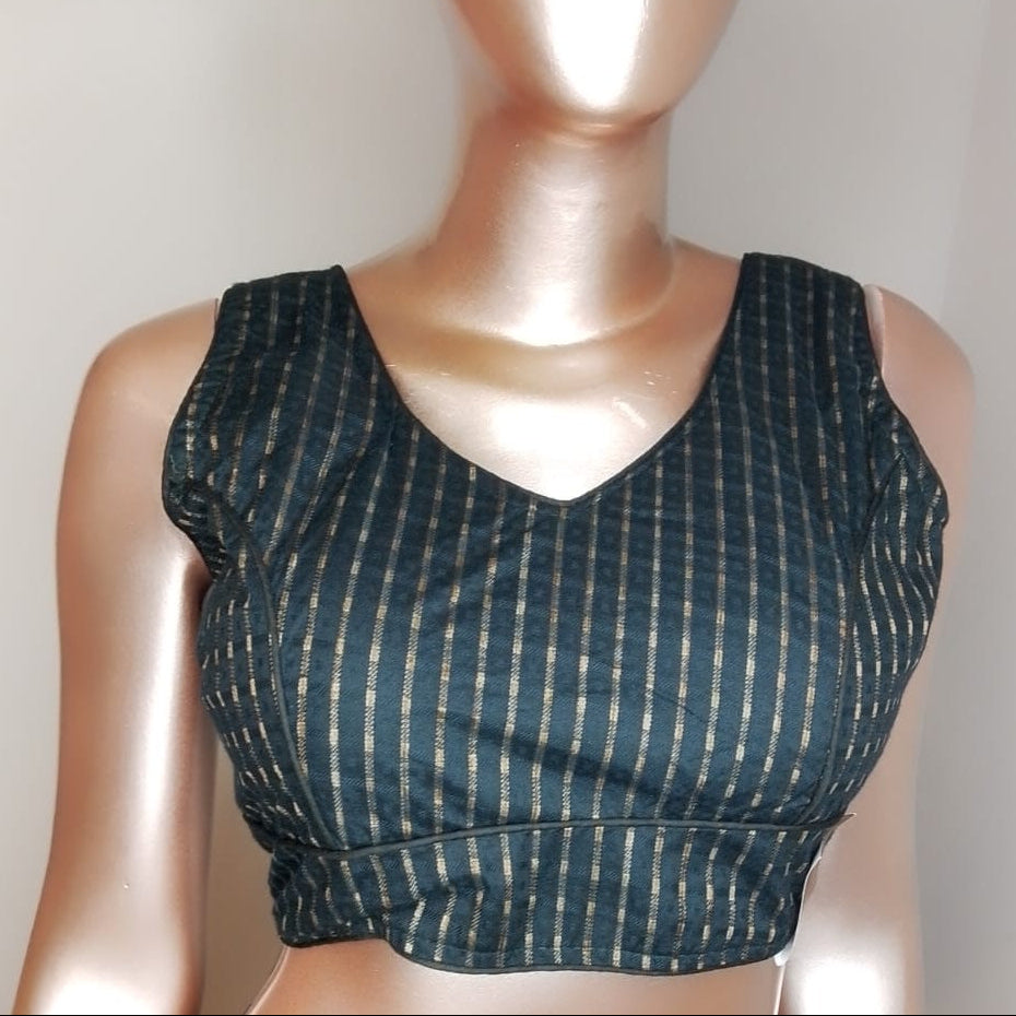 Striped   Blouse- BLACK