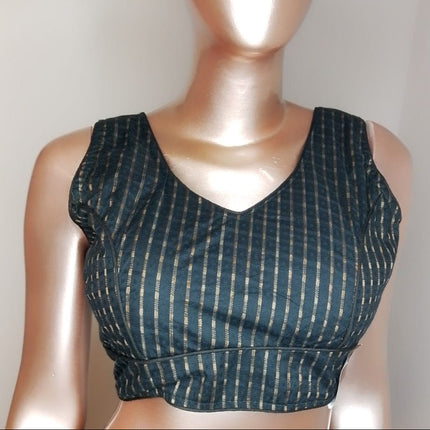Striped   Blouse- BLACK