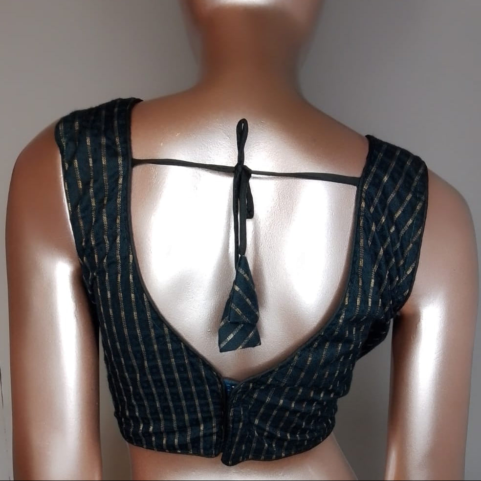 Striped   Blouse- BLACK