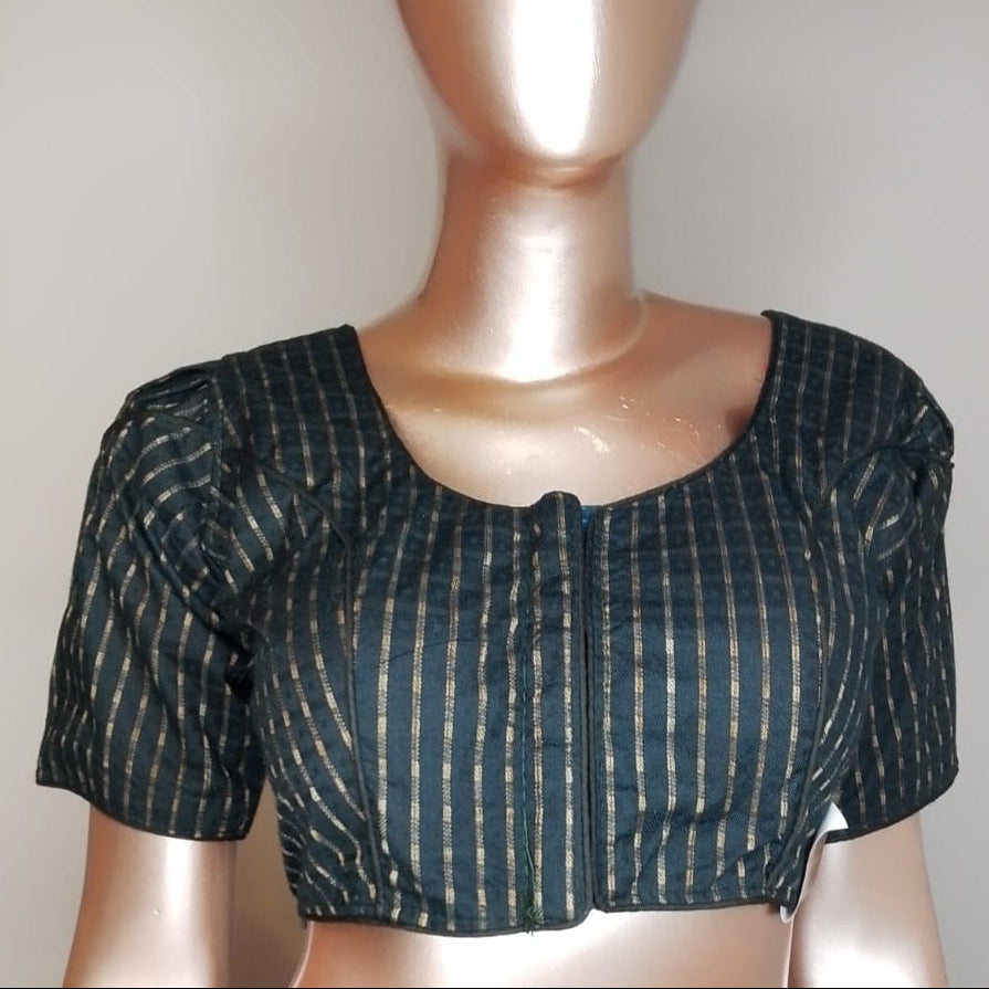 Striped   Blouse- BLACK