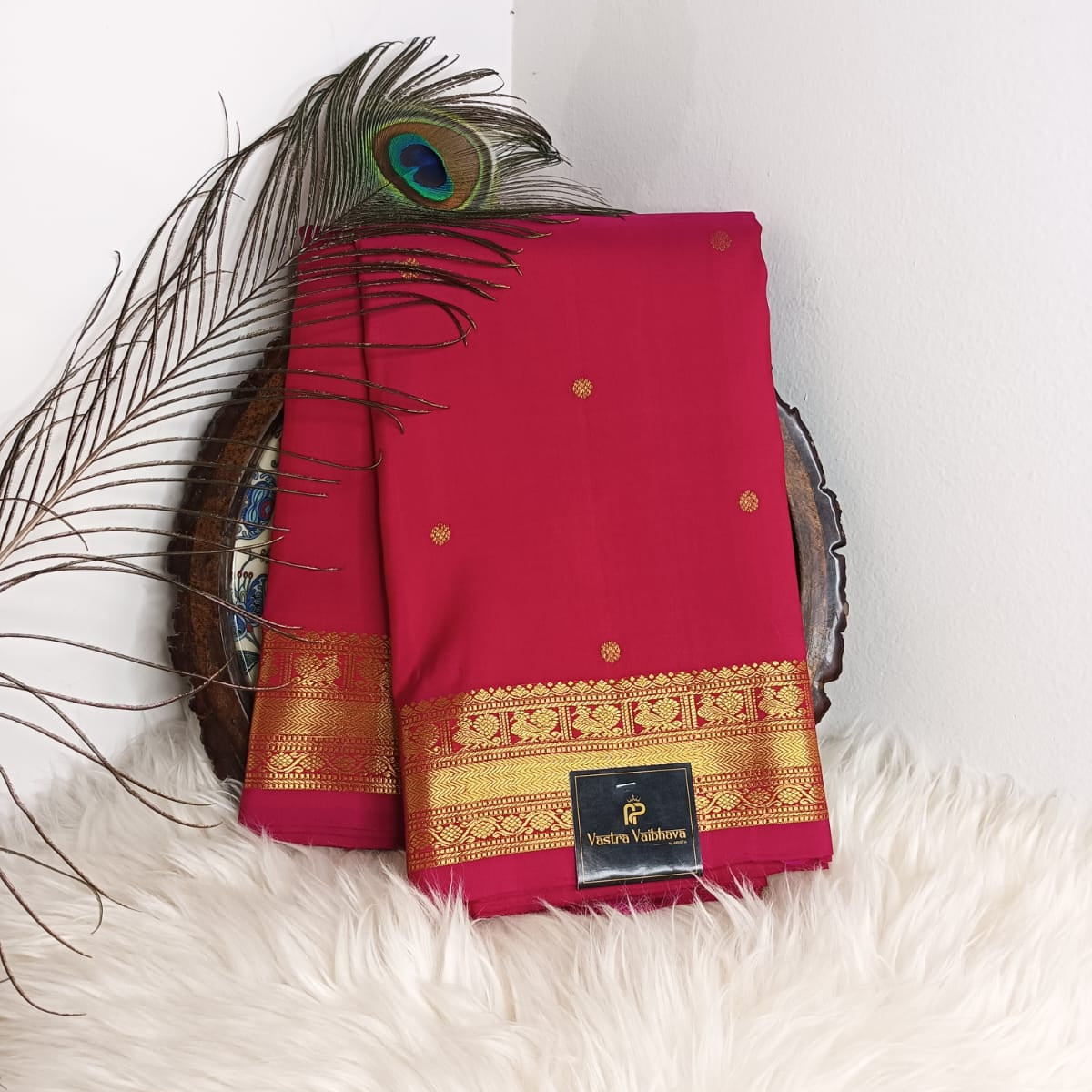 Pure Kanchipuram Silk Saree – Rani Pink