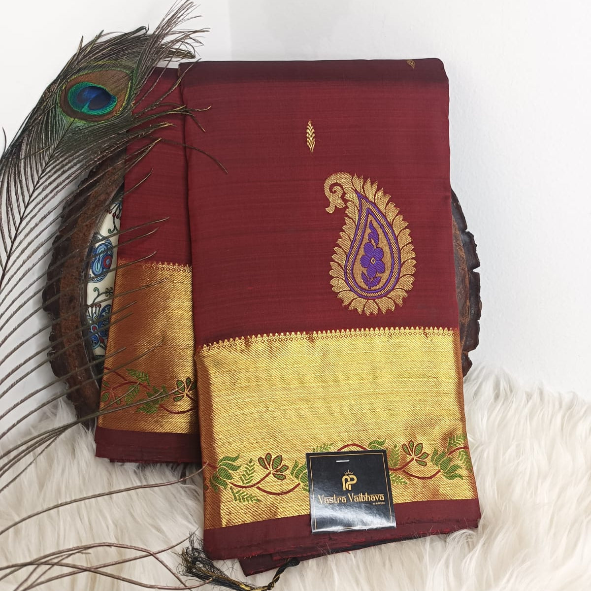 Pure Kanchipuram Silk Saree - Vintage Style