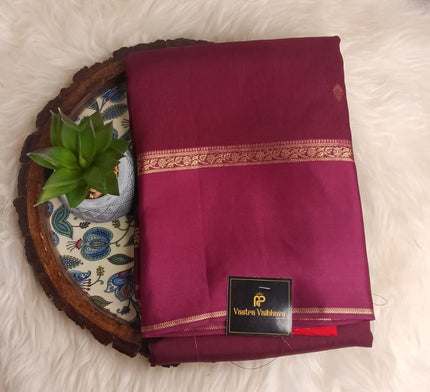 Premium Viscose Body Saree with Satin Border -Wine