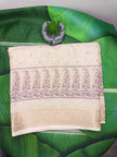 Semi Raw Silk Printed Saree – Elegant Floral Border