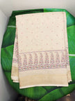 Semi Raw Silk Printed Saree – Elegant Floral Border