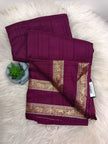 Elegant Viscose Saree with Traditional Zari Border