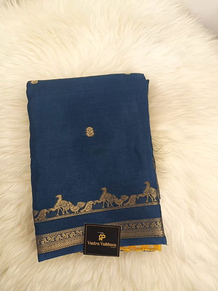 Crepe Silk Peacock Zari Border
