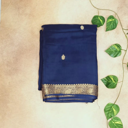 Premium Crepe Viscose Saree with Elegant Zari Border & Buttas