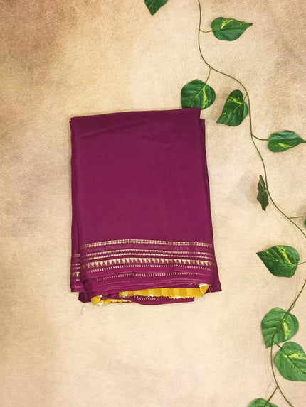 Elegant Crepe Silk Saree with Minimal Zari Border