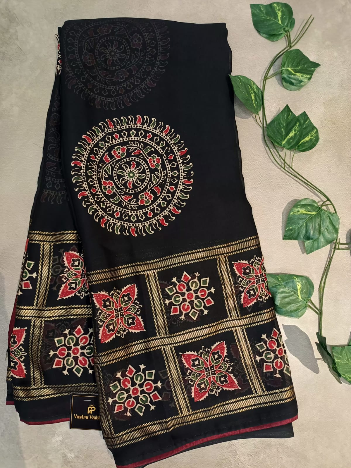 Georgette Ajrakh Print Saree