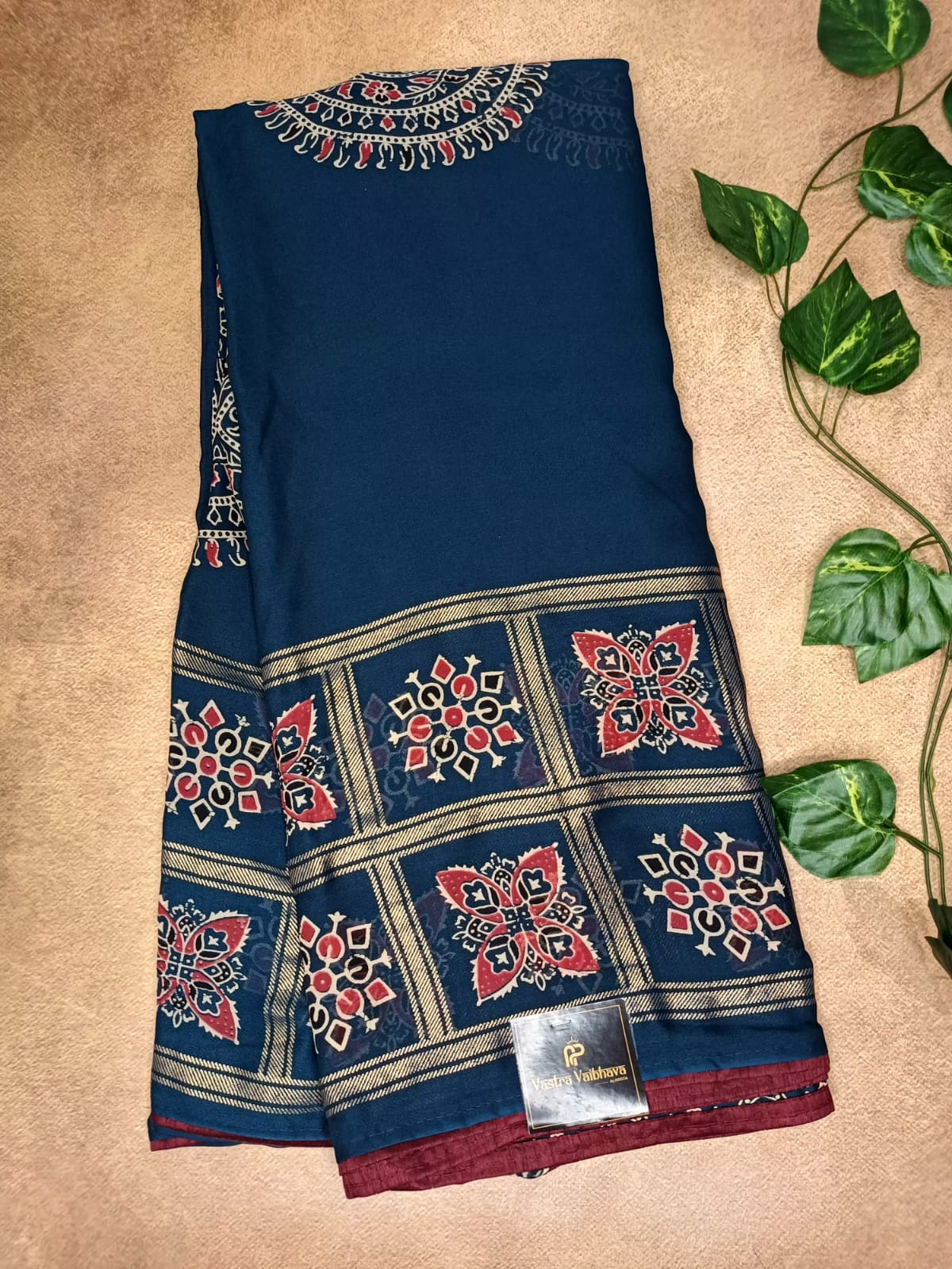 Georgette Ajrakh Print Saree