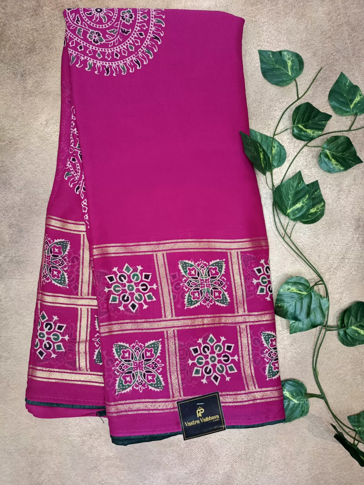 Georgette Ajrakh Print Saree