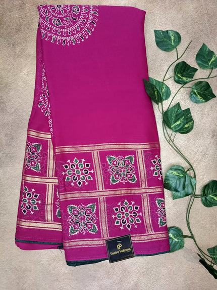 Georgette Ajrakh Print Saree