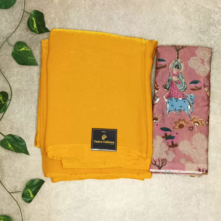 Space Silk Plain Saree