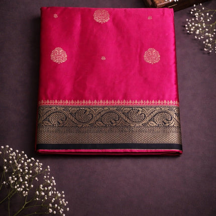 Semi Satin Silk Saree – Rich Zari Border
