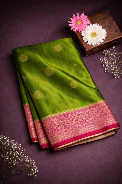 Semi Satin Silk Saree – Rich Zari Border