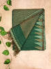 Pure Matka Tissue Silk Saree- Olive Green