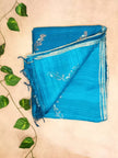 Pure Matka Tissue Silk Saree- Aqua Blue