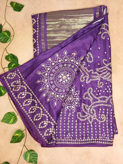 Pure Modal  Handwork Bandhini Dye Saree