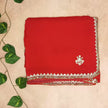 Pure Organza Embroidered Handwork Saree- Red