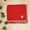 Pure Organza Embroidered Handwork Saree- Red
