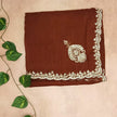 Pure Organza Handwork Saree- Brown