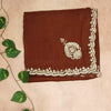 Pure Organza Handwork Saree- Brown