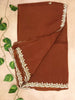 Pure Organza Handwork Saree- Brown